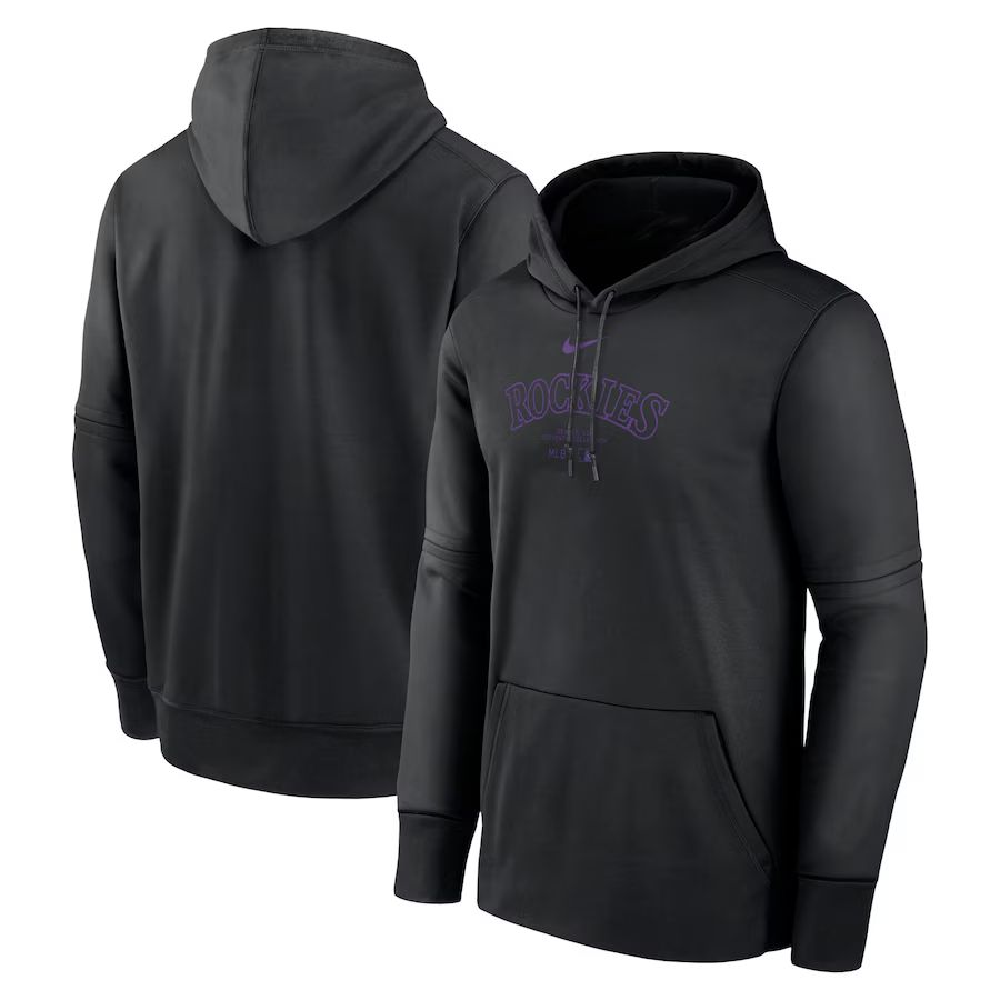 Men 2025 MLB Colorado Rockies Black Nike hoodie style 2->cleveland indians->MLB Jersey